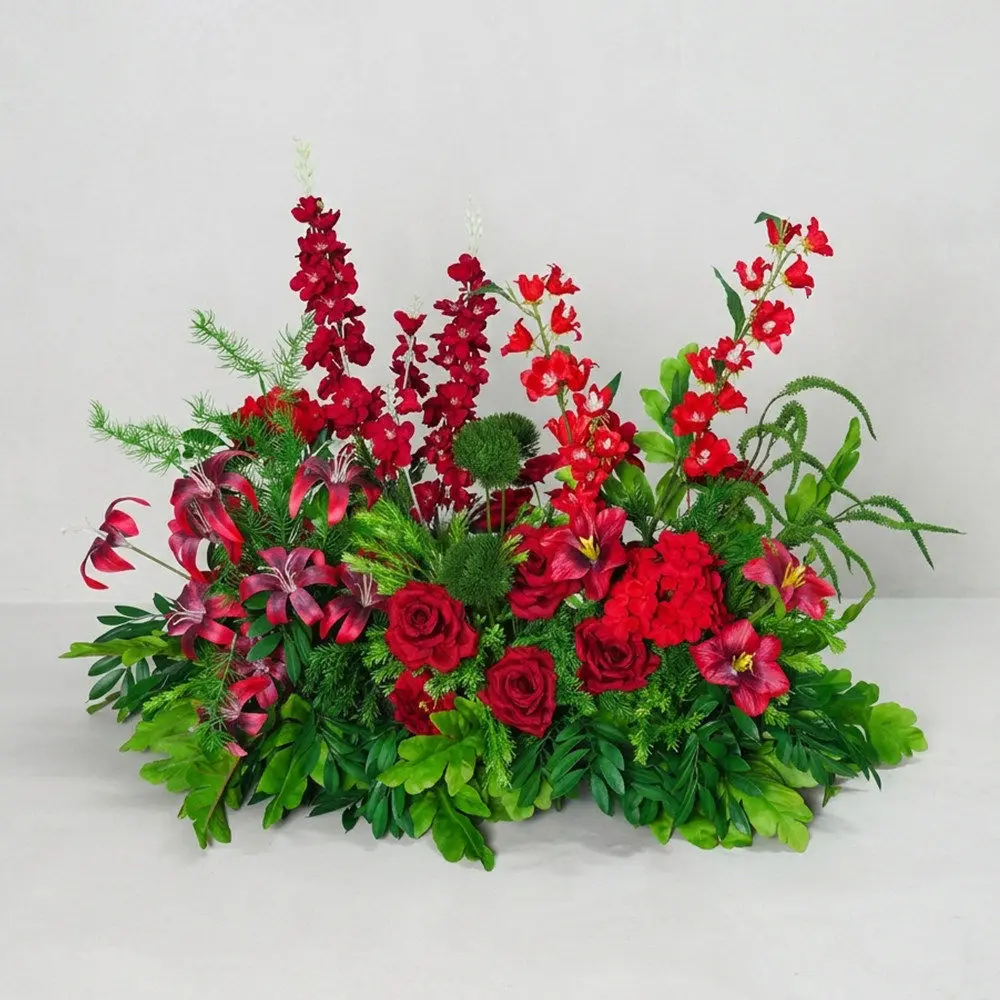 Wedding place row of flowers series Mori series wedding simulation green flower arrangement window decoration