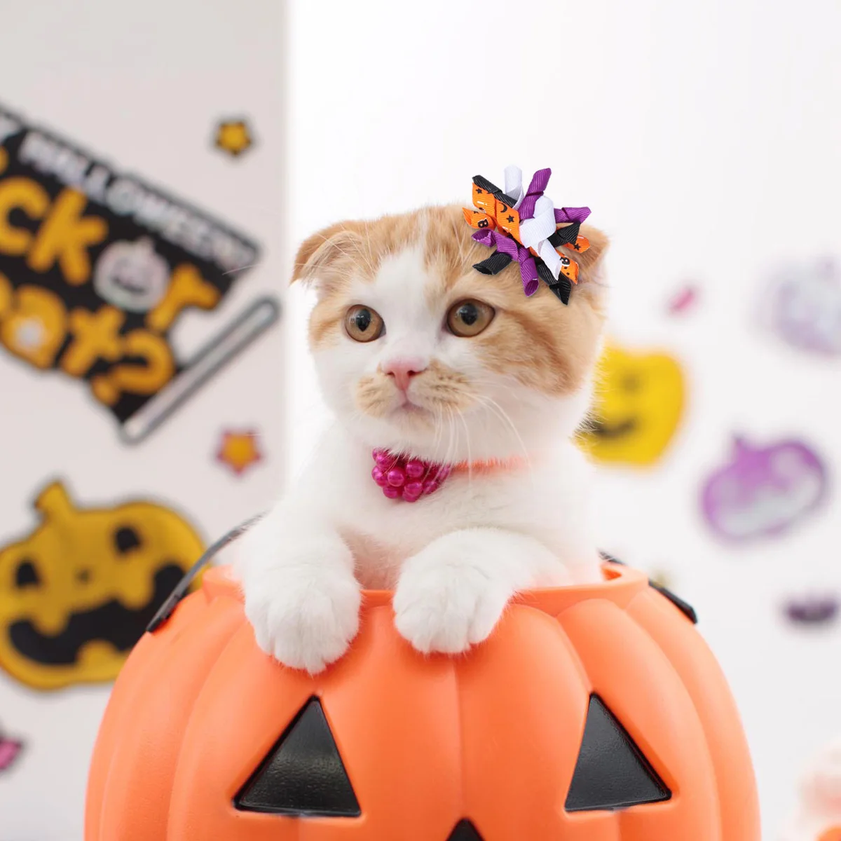 

10Pcs Pet Dog Cat Decorative Set Halloween Grooming Bows Hair Accessories Stylish Party Wear Halloween Pet Hair Bows