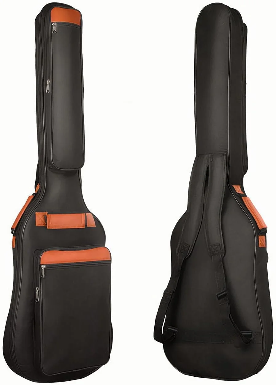 Bass Guitar Bag Gig Bag 6mm Padding Padded Backpack Neck Strap and Pockets Soft Electric Bass Guitar Case
