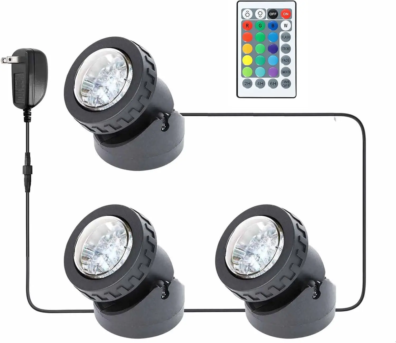 

Набор из 3 RGB LED светильников для пруда с таймером, водонепроницаемые IP68, погружные, для уличных фонтанов, сада, двора