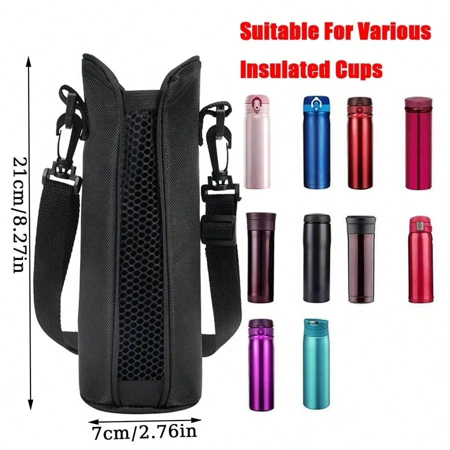 Water Bottle Carrier Cover Commute Outdoor Necessary Cycling Hiking Reusable Bottle Sleeve with Adjustable Shoulder Strap