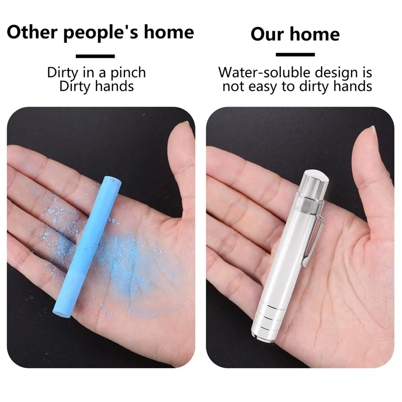 Soporte de tiza de Metal para pizarra de profesor, bolso de mano con Clip para ahorro de tiza, plateado, 5 uds.