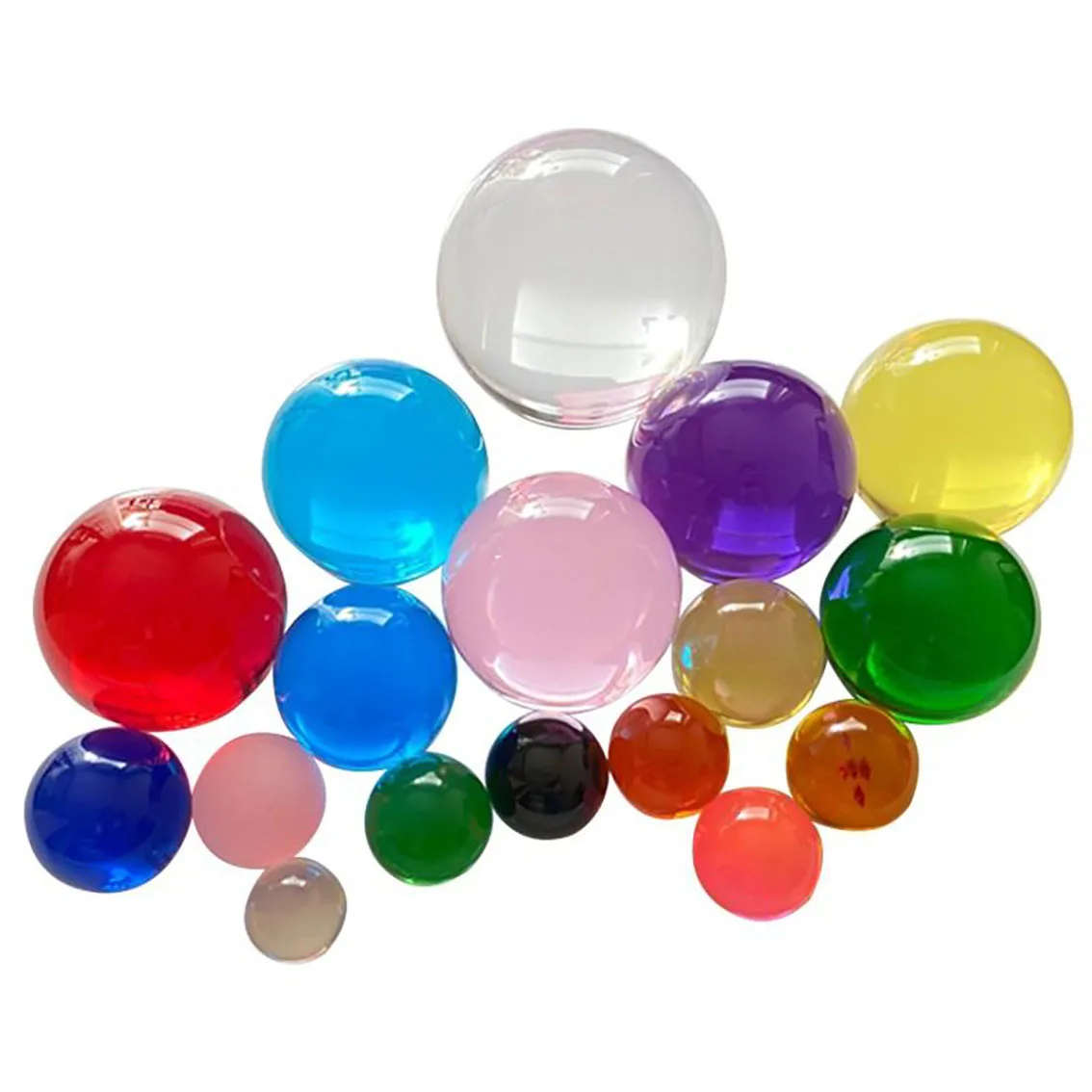 1Pcs Clear Plastic Solid Crystal Ball Dia 20-50mm Colored Transparent Decoration Ball for DIY Handmade Decorating Art Pieces