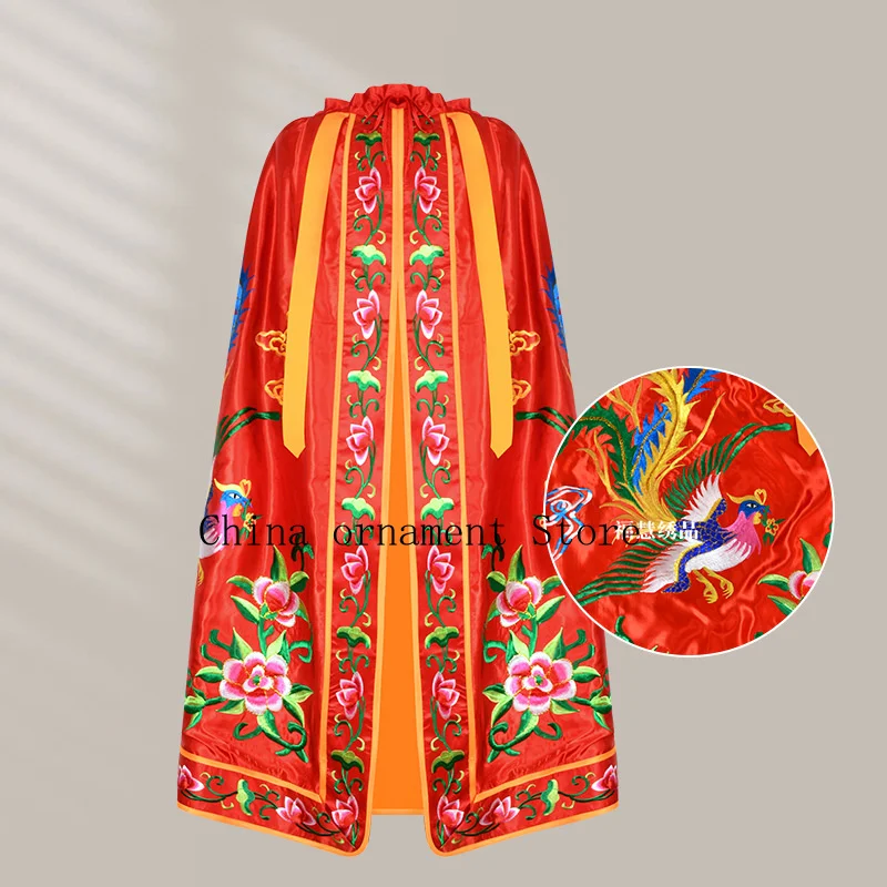 Embroidered double phoenix cape, shawl, Buddhist robe, phoenix robe, cloak, deity's garment, Buddhist Guanyin, Queen Mother of H