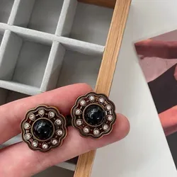 Vintage Hollow Metal Buttons For Jackets Knitted Sweater Beautifully 6PCS/Lot Flower Decorated Buttons