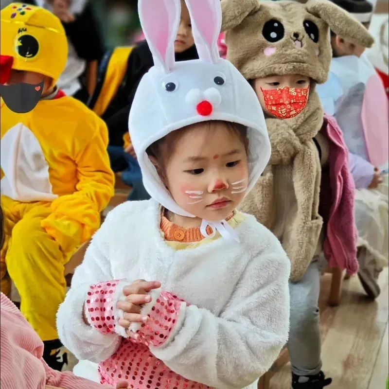 Sky02 4 قطع هالوين الأطفال عرض الحيوانات الملابس الأبيض أرنب تأثيري حلي بنين بنات الذئب اللباس الاطفال أرنب عيد الفصح Dan88Li