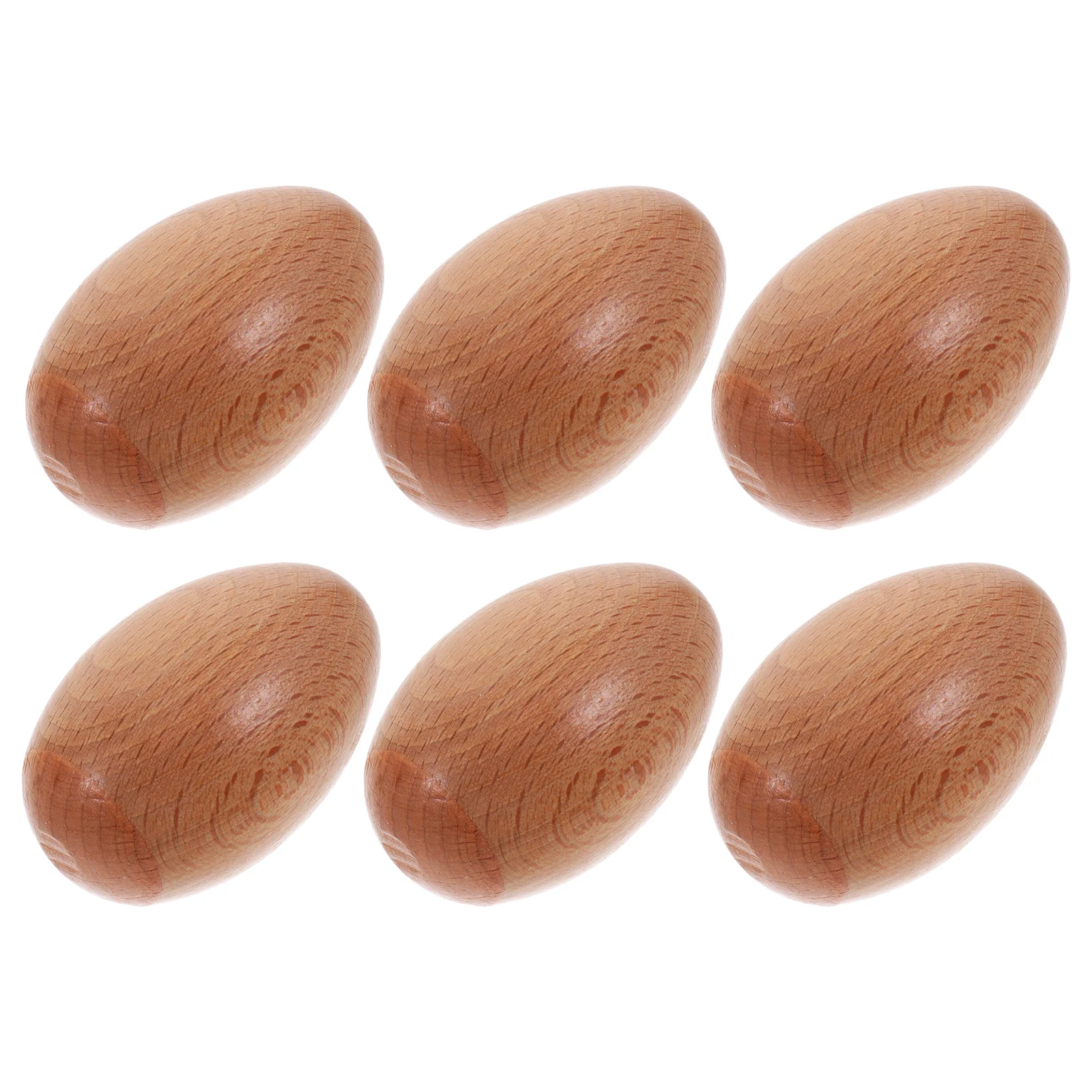 6 uds madera de haya arena huevo instrumentos musicales juguetes niños fabricante de ruido agitador de mano huevos Maracas de madera grano sensorial