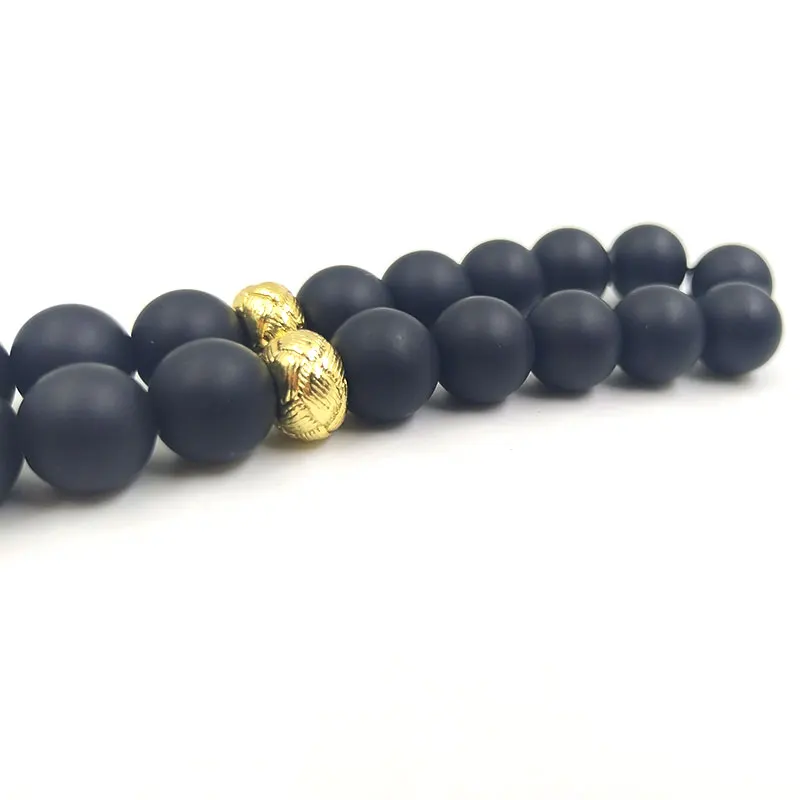 ALBASHAN Tasbih Men Black Matte agates stone muslim prayer beads islamic rosary 33 45 51 66 99 100 beads bracelets misbaha view 2