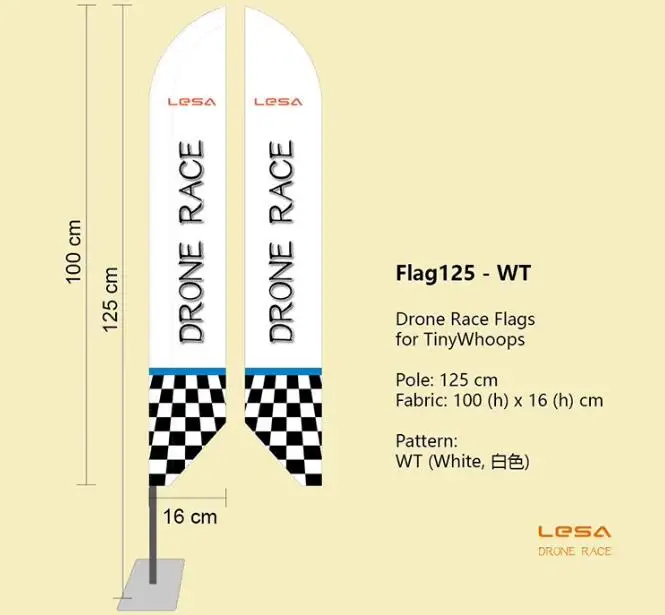 

1 пара/2 комплекта ​ ​ Набор Drone Racing Flag125 125 см с ручной сумкой для хранения для FPV Racing Drone Gate Flag для курса препятствий