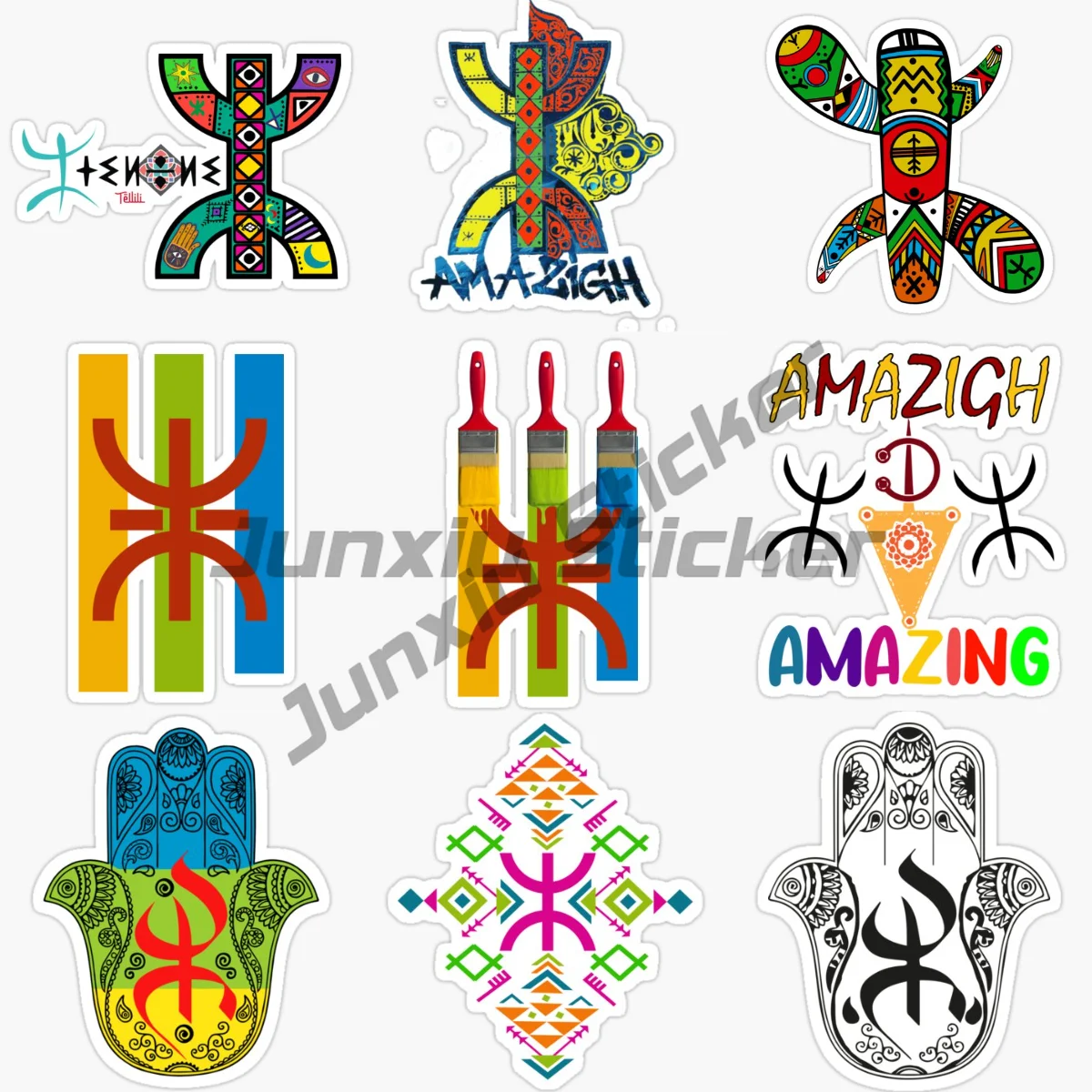 

AMAZIGH Berbers Kabyle Flag Decals for Motorcycle Laptop Car RV SUV Vinyl Self-adhesive Car Stickers