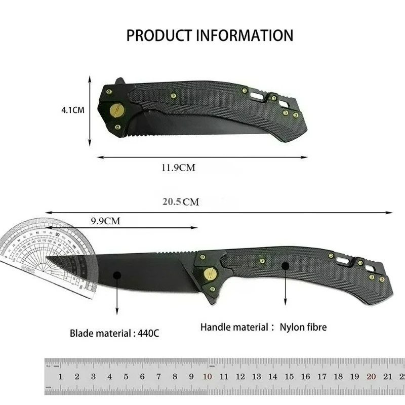 Utensile da taglio ad alta durezza Coltello da campeggio Coltello da frutta per esterni Strumento multifunzionale per escursionismo Coltello pieghevole portatile edc