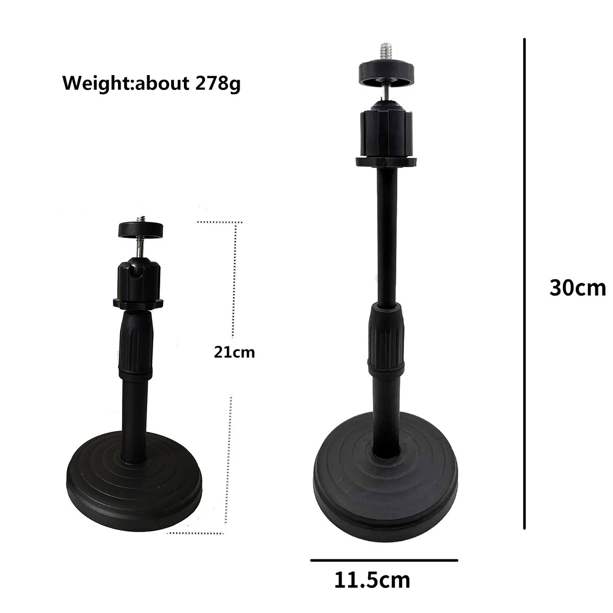 سطح المكتب قاعدة مستديرة قابلة للتمديد Monopod مع مشبك جبل حامل الكرة رئيس للهواتف المحمولة الميكروفونات لايف مدون تقف ترايبود