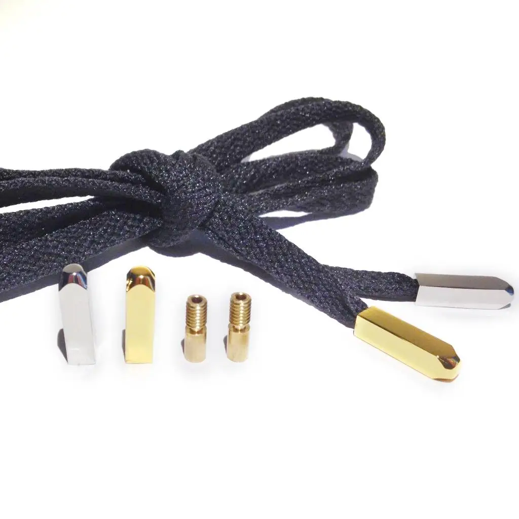 4 قطع من أربطة الأحذية المعدنية المستطيلة الذهبية، برغي ذاتي الصنع على الاستبدال #5