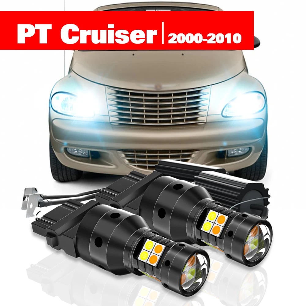 

Для Chrysler PT Cruiser 2000-2010 2 шт. светодиодный двухрежимный указатель поворота + дневные ходовые огни DRL аксессуары 2005 2006 2007 2008 2009