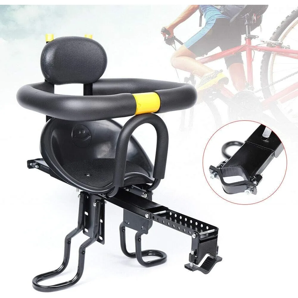 Child Children Infant Toddler - Child Bike Seat Front Mount Baby Bike Carrier Seat Safety Standard with Handrail