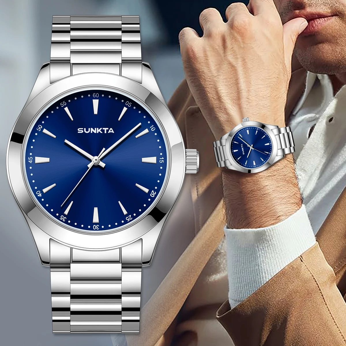 

SUNKTA Top Men's watches luxury waterproof quartz business military mens wristwatch sport Watches Gift For Men Relogio Masculino