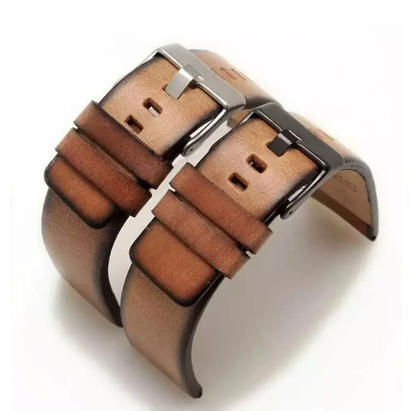 Cowhide watch strap for diesel DZ7406 DZ7408 DZ4476 DZ4343 watch strap 22 24mm 26mm Brown watchband Retro wristband men Bracelet