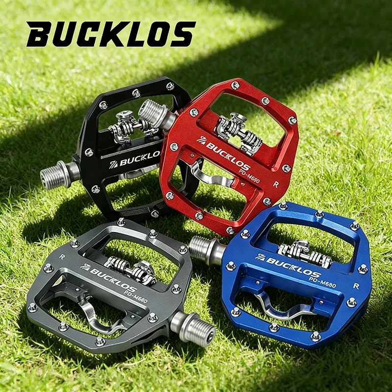

Велосипедные педали BUCKLOS с фиксацией, плоские, универсальные, противоскользящие, для SPD 9/16, с герметичными подшипниками, из алюминиевого сплава, аксессуар для велосипеда
