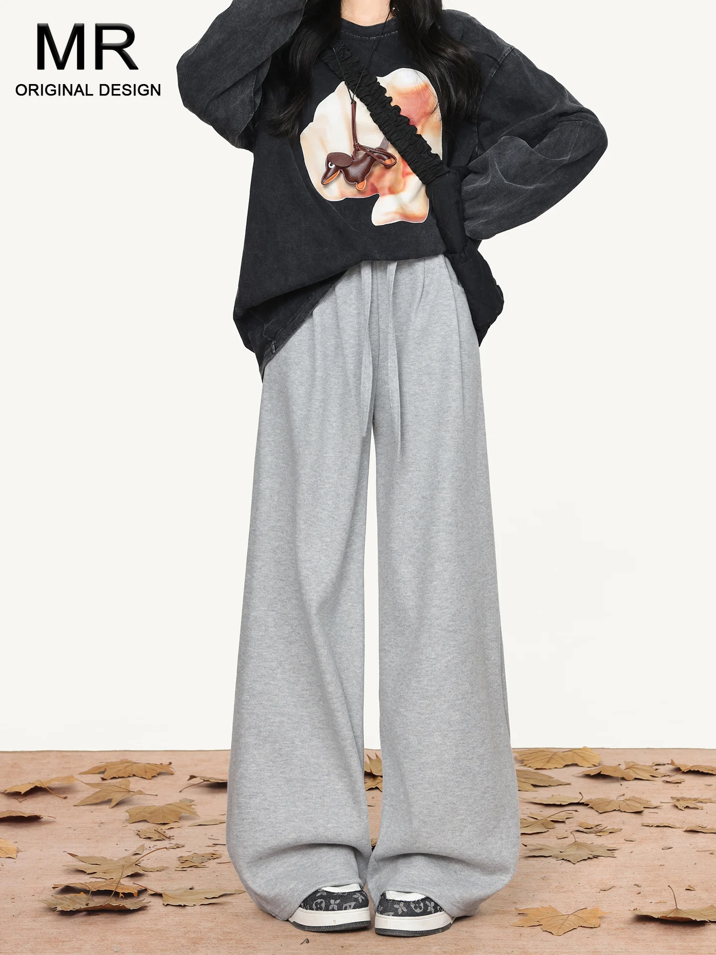 

Женские летние брюки Deep Grey с широкими штанинами, новинка, с высокой талией, свободные, струящиеся, маленькие размеры, повседневные, прямые брюки