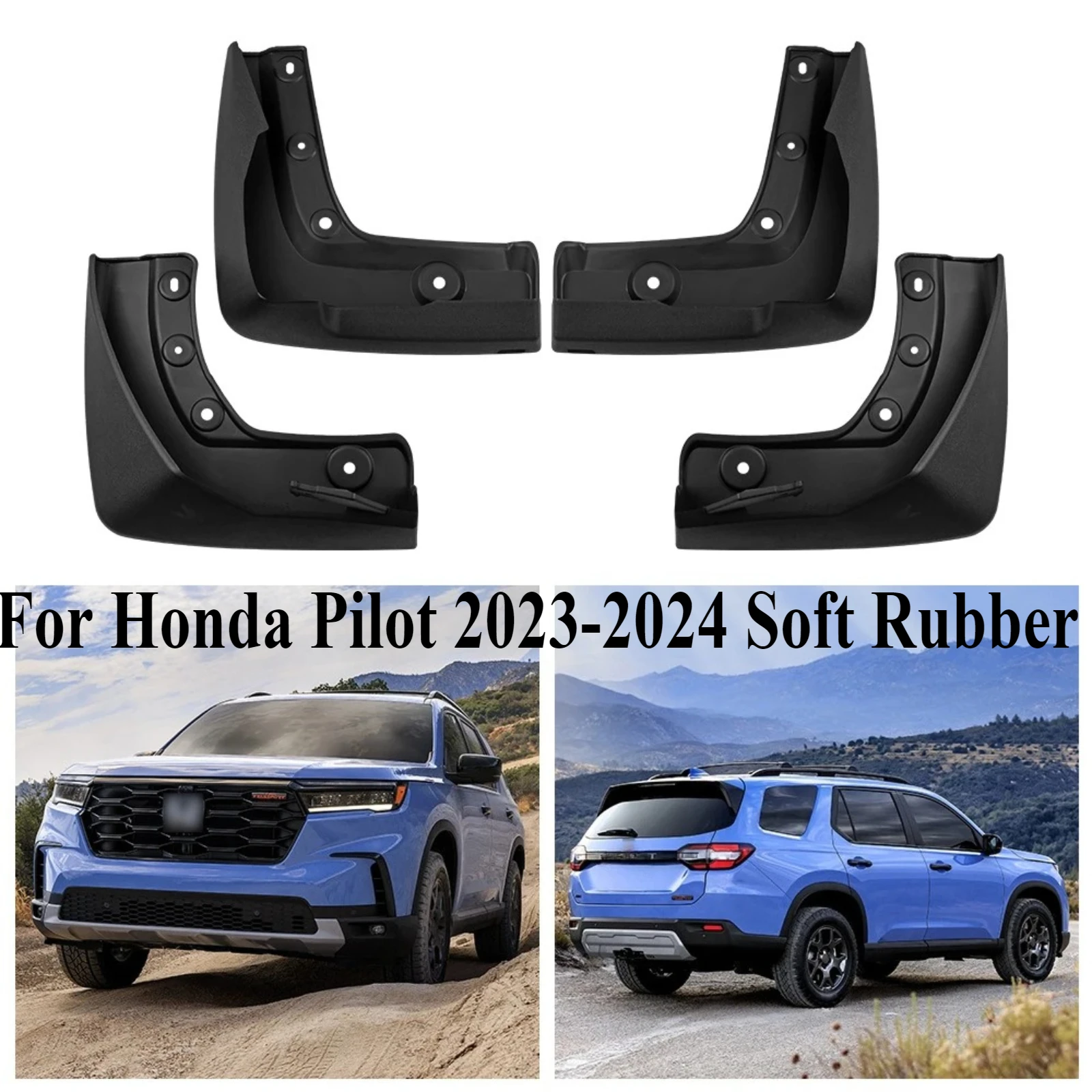 

Брызговики, брызговики, защитные детали для внешнего крыла автомобиля, прочный внешний декор для автомобиля для Honda Pilot 2023-2024, мягкая резина