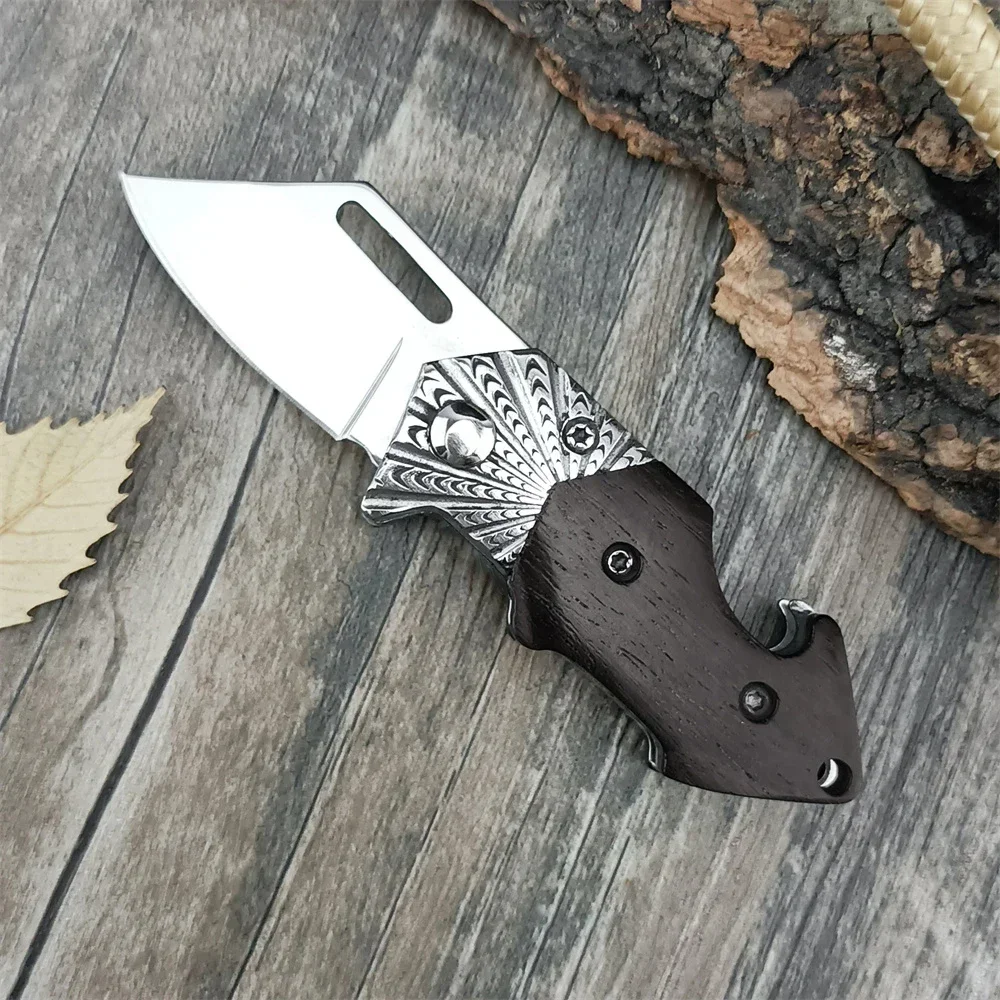 

High Quality 440c Blade Rosewood Handle Pocket Folding Knife EDC Outdoor Portable Camping Fishing Survival Tool Guest Gift