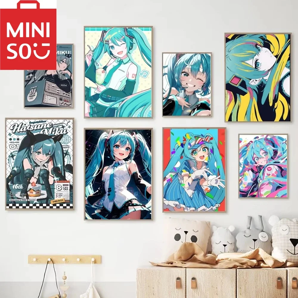 

MINISO Виртуальные персонажи Хацунэ Аниме Мику 5D Набор для алмазной живописи DIY Ручная работа Искусство Полный круглый/квадратный дрель Рим Декор