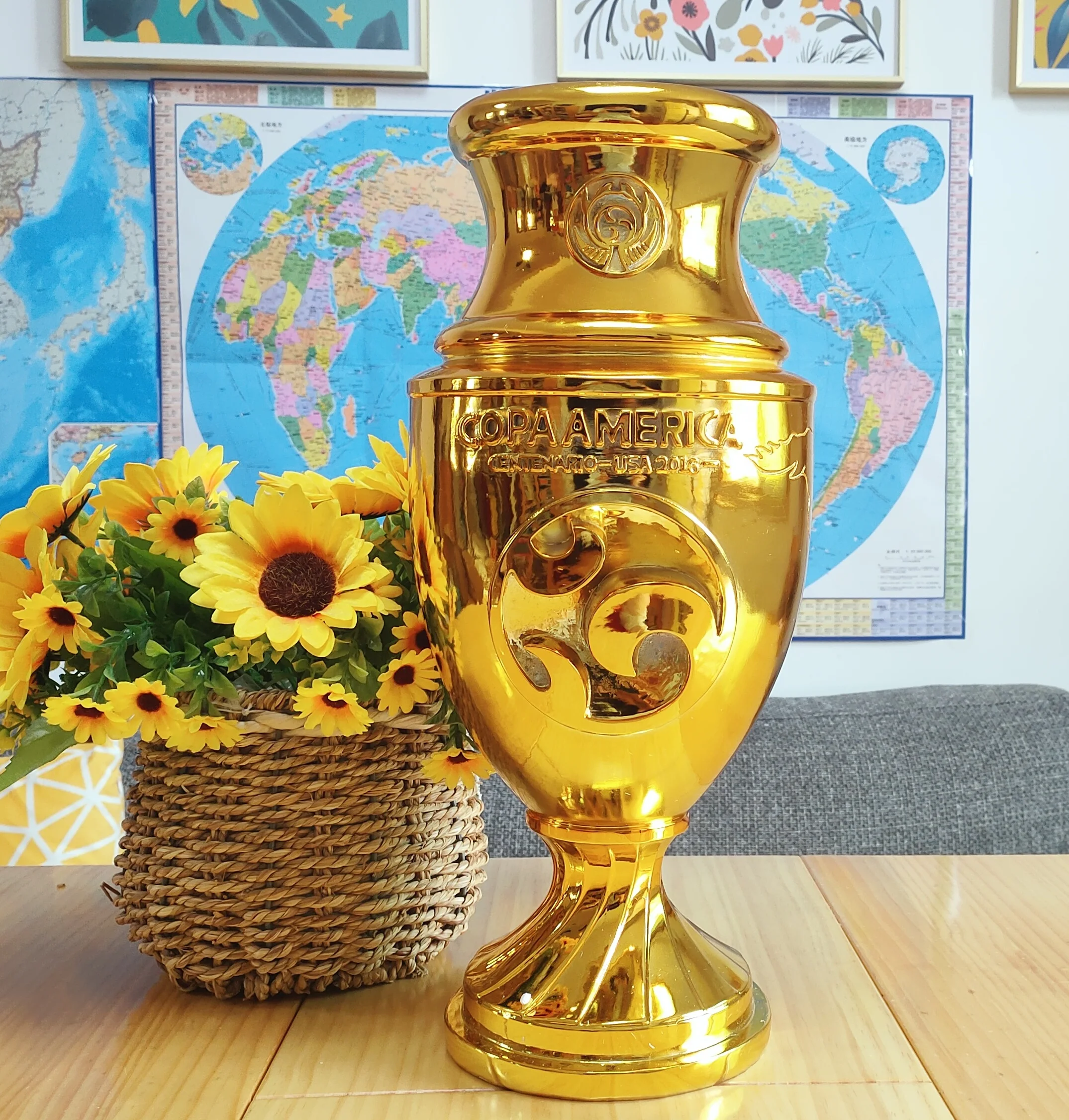 

The Copa America Centenario Trophy Golden Copa América Trophy Cup 44 CM Height Copa America Trophy Soccer Souvenirs