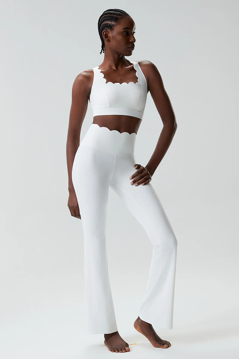 Zweiteiliges Fitness-Yoga-Set für Damen, einfarbig, dehnbar, weich, atmungsaktiv, schnell trocknend, Trainingskleidung, Sportbekleidung für Damen – Detail 5