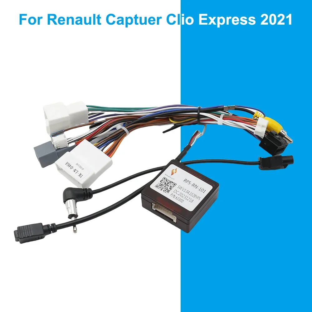 16 Pin Canbus Box Adaptor RP5-RN-101 For Renault Captuer Clio Express 2021 With Wiring Harness Cable Android Car Radio