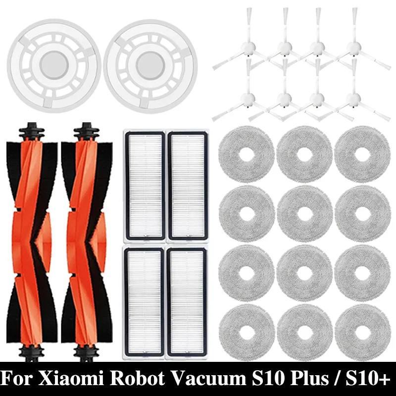 Fit For Xiaomi Robot Vacuum S20+ Plus B108GL / S10+ Plus B105 Parts Main Roller Side Brush Hepa Filter Mop Cloth Accessories