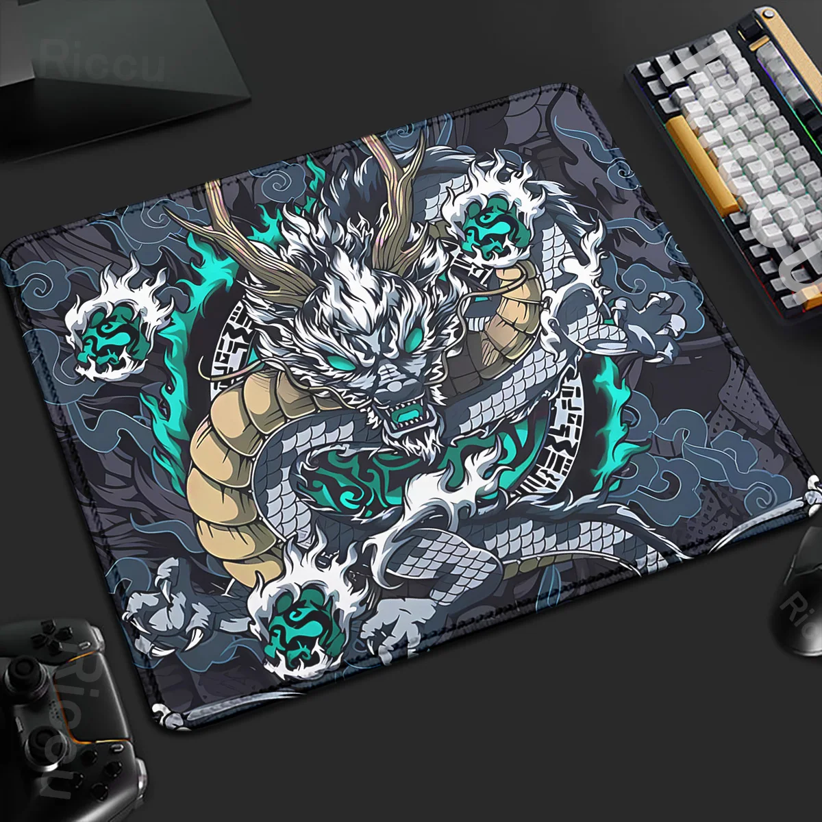 Drago giapponese Piccolo Mouse Pad 25x29 cm PC Gamer Tastiera Tappetini da scrivania XS Computer Ufficio Mouse Zerbino Laptop Anime Mausepad Tappetino da tavolo