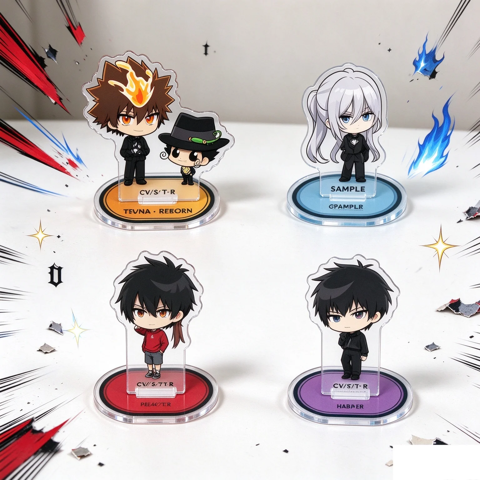 Hot 10CM Anime Katekyo Hitman Reborn! Acrylic Stand Model Model Action Figure Peripheral Collection Decorations Gifts Keychain