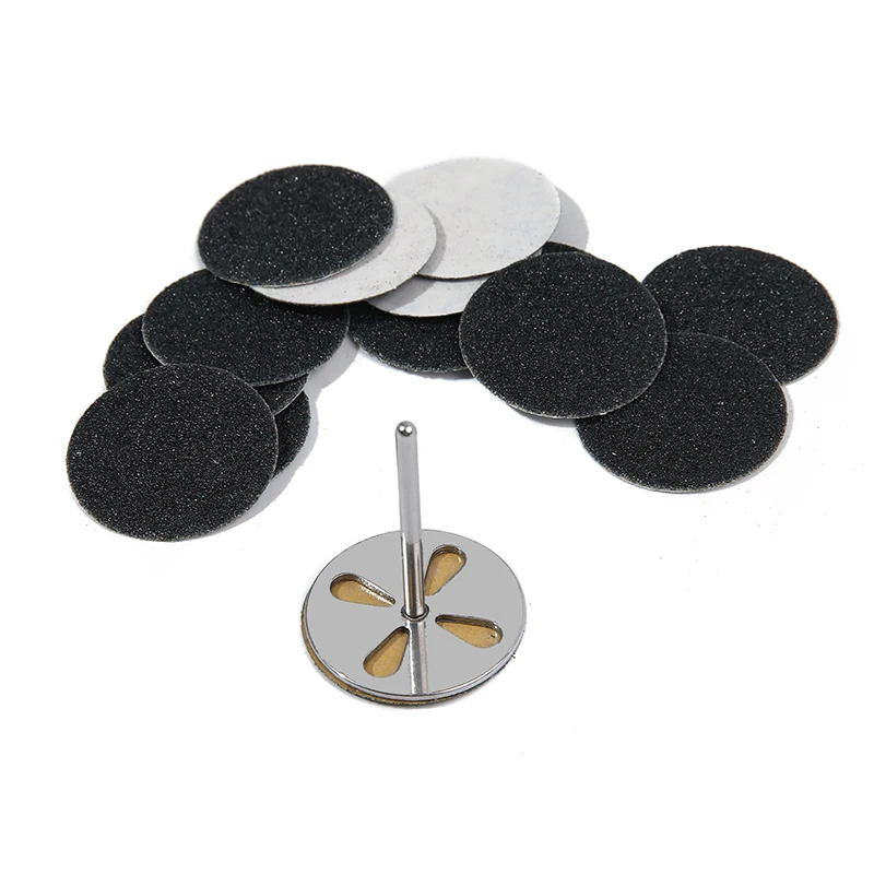 Stainless Steel Disc Shaft For Nail Drill Machine Sanding Paper Disk Round Pedicure Foot Rasp Tool For Cuticle Calluse Remove