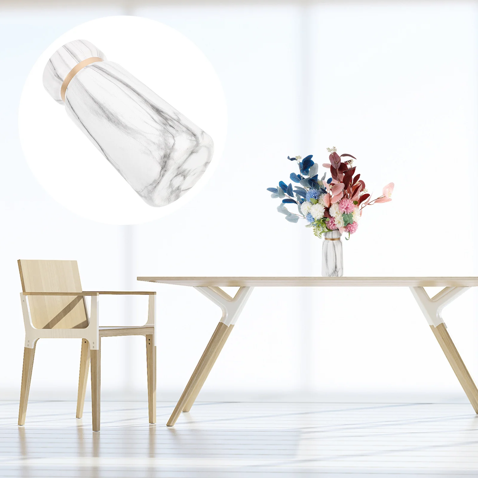 

Ceramic Marbling Vase Simple Decorative Flower Arrangement Desktop Hydroponic Flower and Plant Container Home Office Wedding