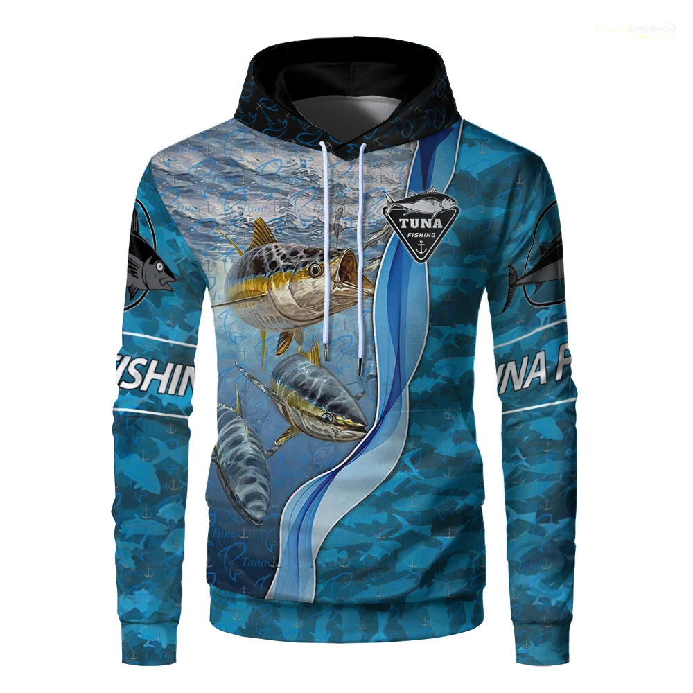 Swordfish Sailfish Fun Animal Men's Fishing Hoodie  Bass Marlin Print Fashion Long Sleeve Sweatshirt  Casual Oversized Pullover