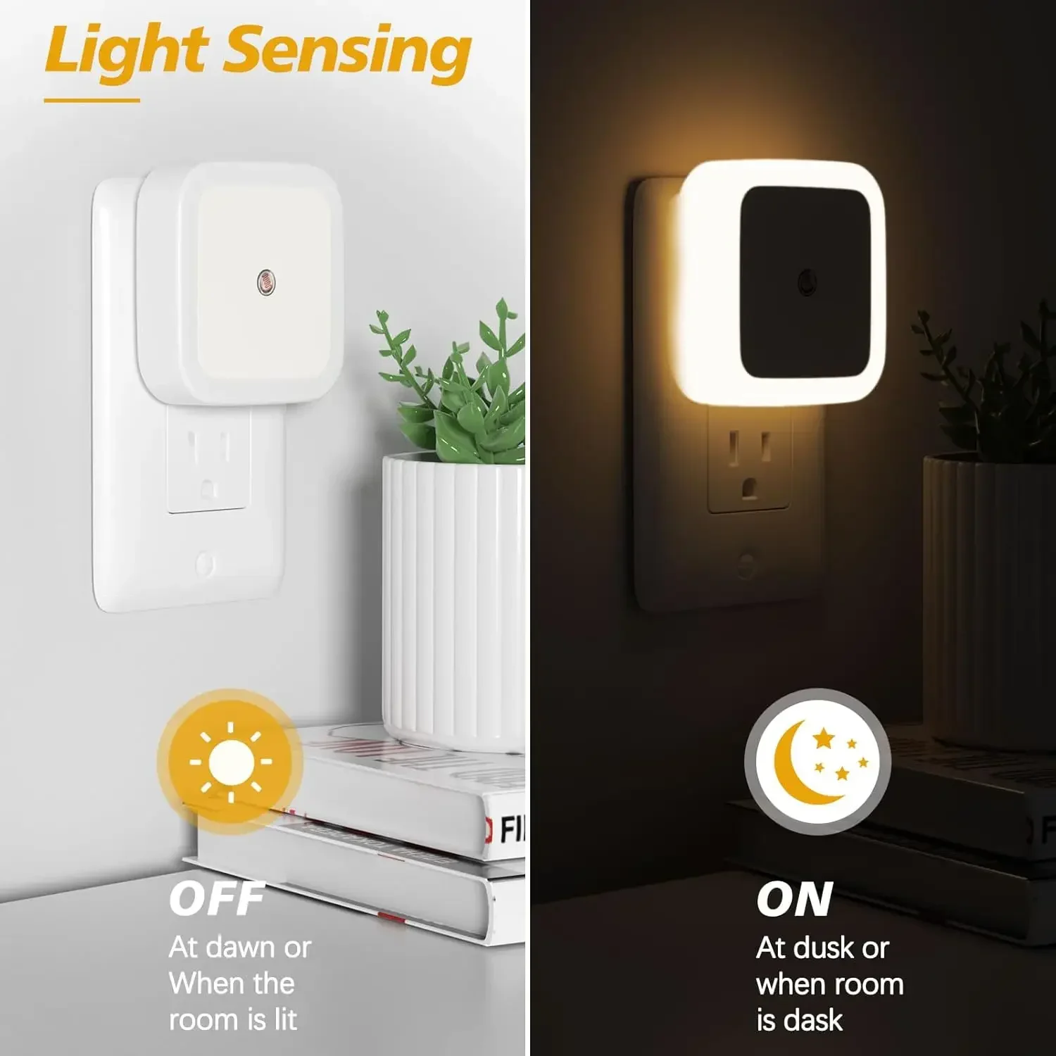 LED Night Lights Plug into Wall,Smart Dark Sensor Automatic Hallway Plug in Lights,Bedroom,Bathroom,Toilet,Stairs,Kitchen