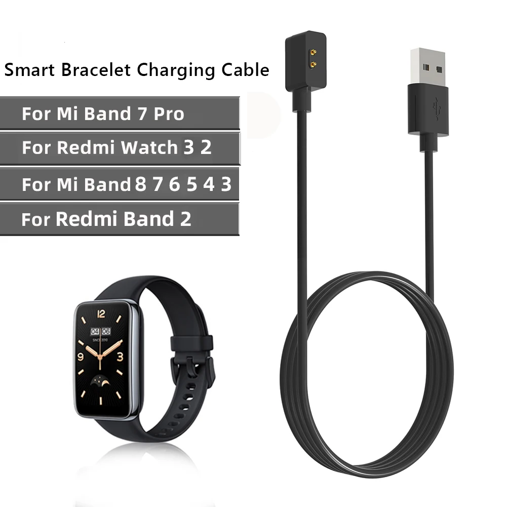 USB Charger Cable for Mi Band 8 7 6 5 4 7 Pro Smart Bracelet Charging Adapter Wire Cord Charger for Redmi Watch Band 3 2