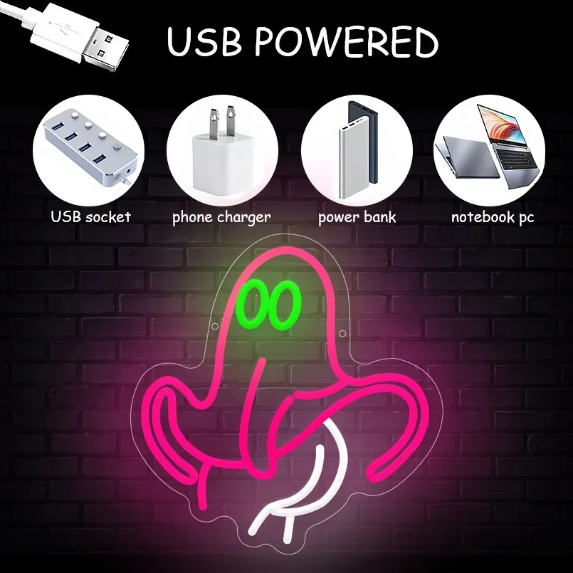 Halloween Ghost Neon Sign Luzes LED, Decorações de quartos, Quarto, Homem Caverna, Birthday Party, Home Decor, USB