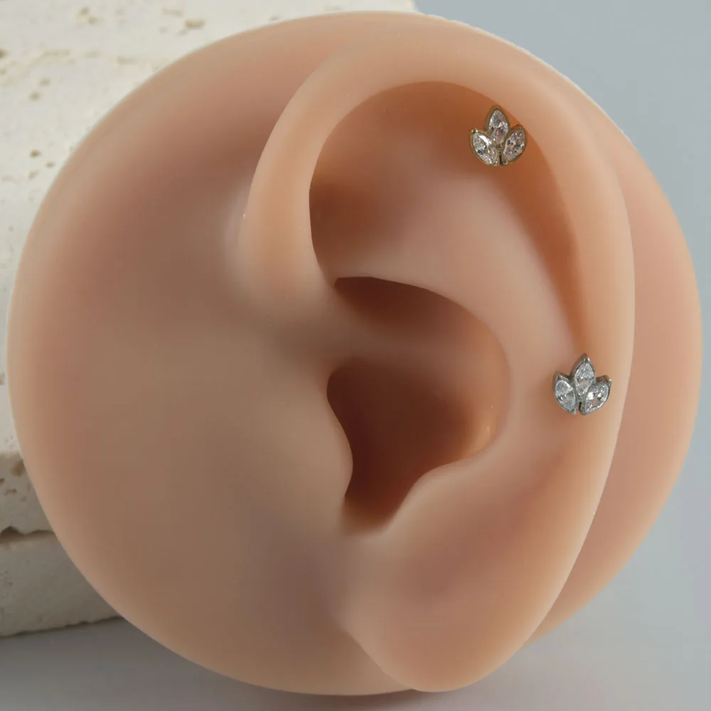 Women's Titanium CZ Ear Cartilage Labret Stud Earring