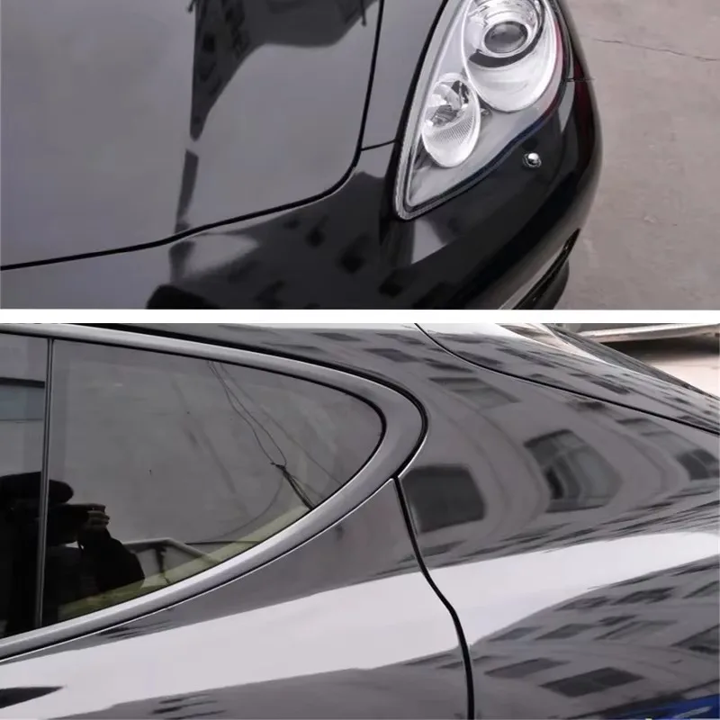Ultra Gloss PET Piano Black Vinyl Wrap Film Sticker Car Glossy Black Self Adhesive Bubble Free Console Computer Laptop Skin