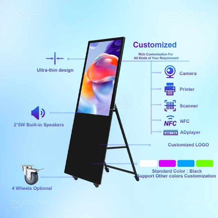 IPI49A 49 Inch LCD Indoor Advertising Screen Digital Billboard 4K Option Touchscreen Elevator Shopping Mall Retail Store