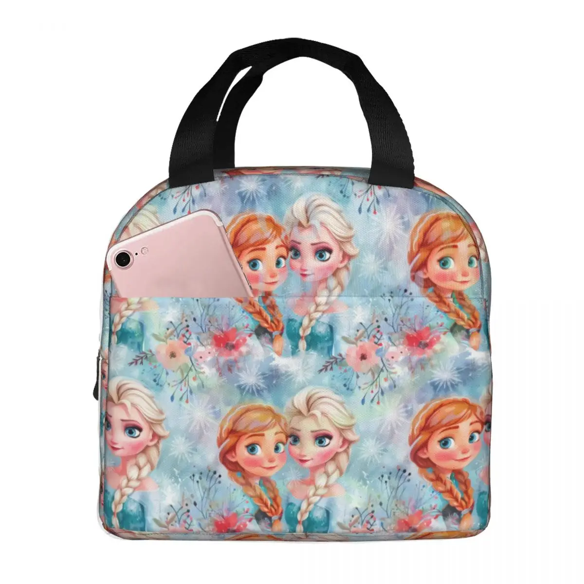 

Custom F-Frozenes Cartoon Lunch Bag Women Cooler Thermal Insulated Lunch Box for Student School