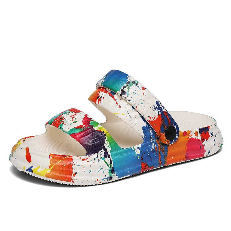 

Женские перфорированные туфли на толстой подошве, летние полутапочки для медсестер, прохладные тапочки.