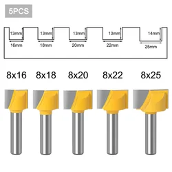 1PC 8MM Shank Milling Cutter Wood Carving Cleaning Bottom Engraving Bit Solid Carbide Router Bit 6,8,10,16,18,19,20mm Diameter