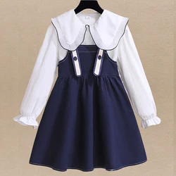 Autumn Girls School Sets for Kids Suits Denim Clothes Tops & Dress Outfits Teenagers Christmas Children Costumes 6 8 10 12 Years