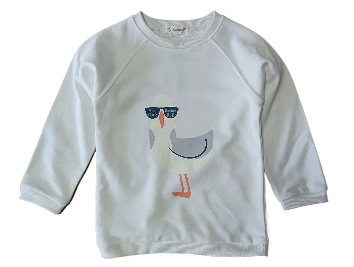 Moletom de manga comprida infantil para desenhos animados, camiseta monocromática para meninos e meninas, nova, primavera e outono