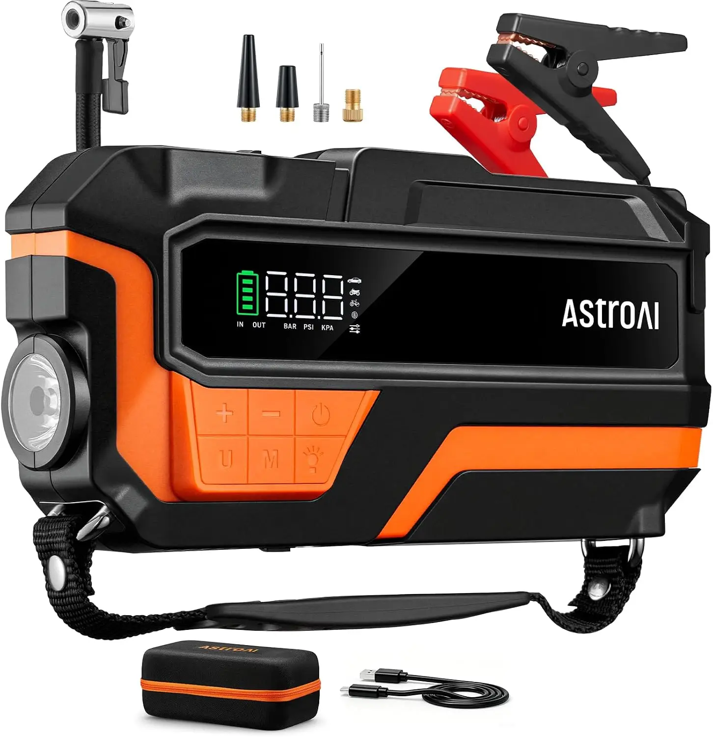 Car Jump Starter and Air Compressor, 12V 6000A Portable Jump Box