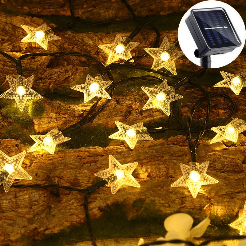 

Fairy Lights Star Solar Lamp 8 Modes LED String Lights Garden Christmas Wedding Decor For Outdoor