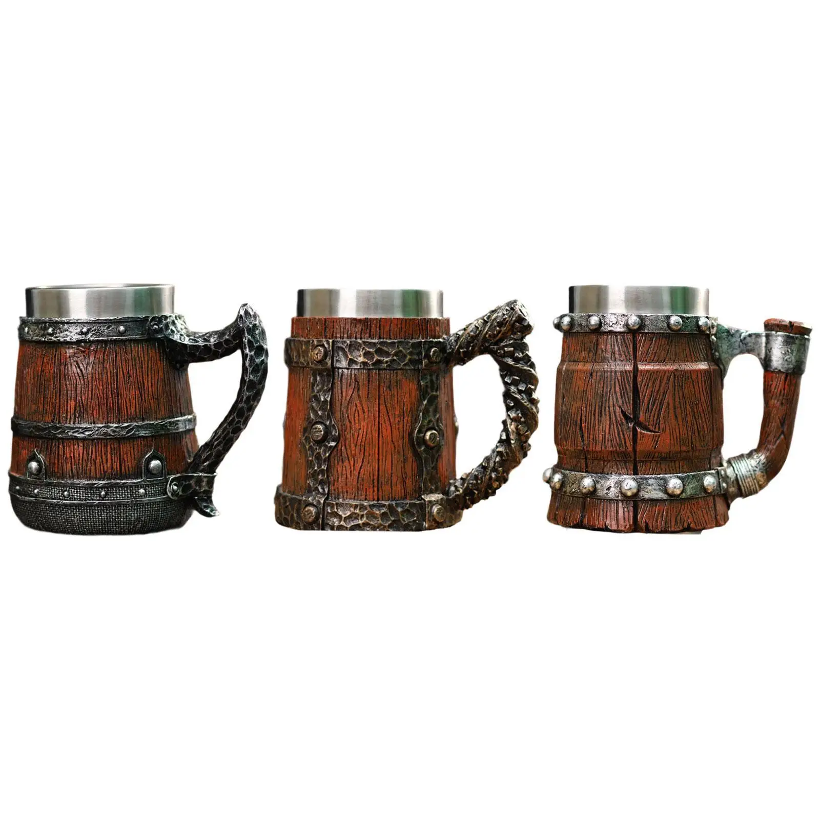 Medieval Drinkware Mug Stainless Liner Barrel Mug for Gift Outgoing Travel