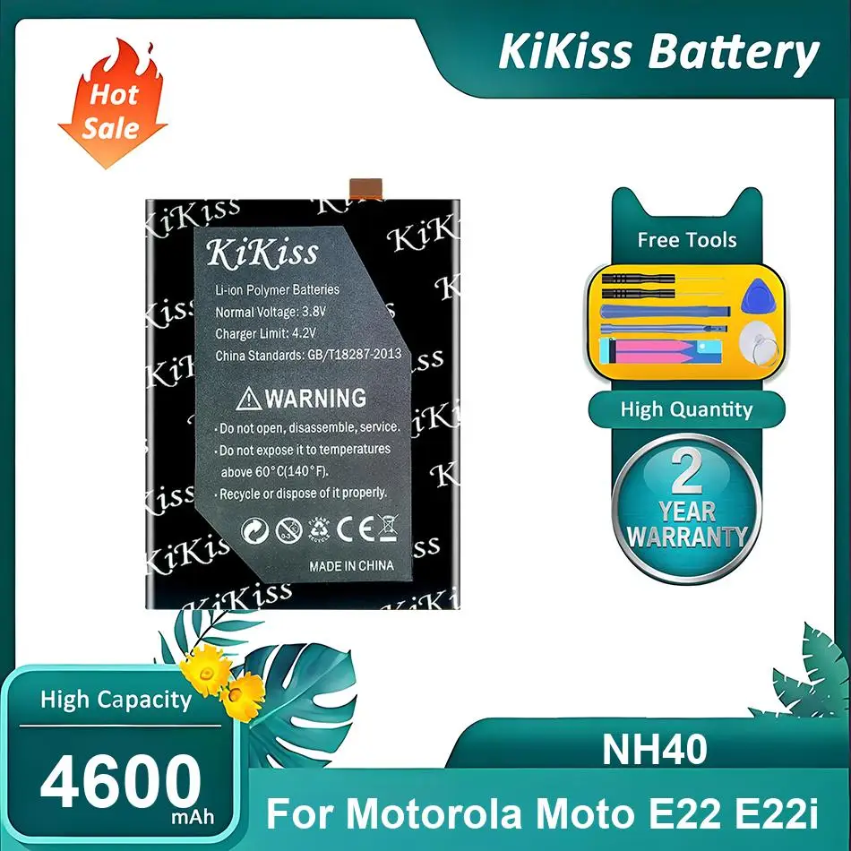 

KiKiss Battery For Motorola Moto E22 E22i,NH40,4600mAh